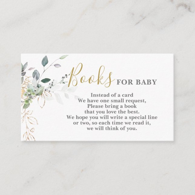 Recepción Libros de vegetación simple para tarjeta de bebé (Anverso)