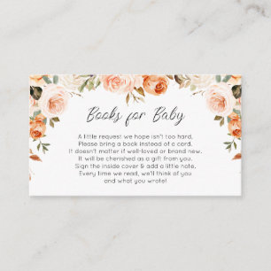 Recepción libros florales caídos para tarjeta de bebé
