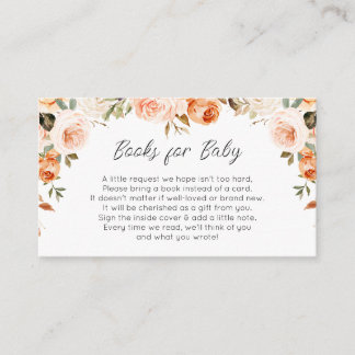 Recepción libros florales caídos para tarjeta de bebé