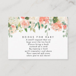 Recepción Libros florales de melocotón rosa para la tarjeta 