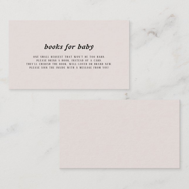 Recepción Libros modernos para tarjeta de inserción para beb (Anverso / Reverso)