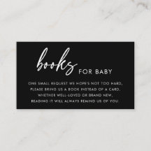 Libros Negros Elegantes para Tarjeta de Baby Showe