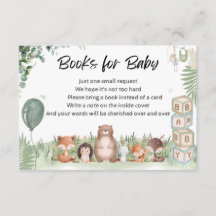 Libros para bebé en la ducha de bebé Tarjeta de in