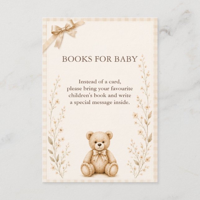 Recepción Libros para bebé Tarjeta de Cumpleaños de Osito de (Anverso)