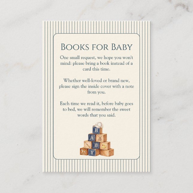 Recepción Libros para bebé tarjeta de inclusión para fiesta  (Anverso)