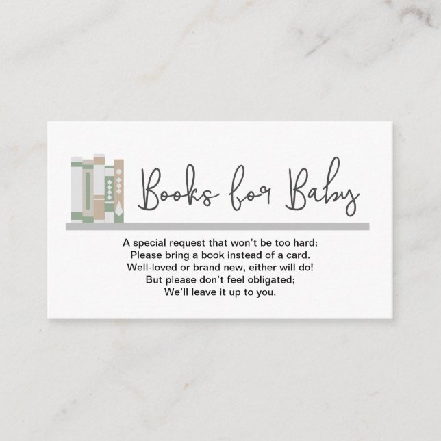 Recepción Libros para bebés en lugar de Tarjeta Neutral de G (Anverso)