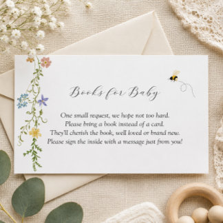 Recepción Libros para tarjeta de bebé en la ducha de abeja d