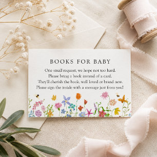 Recepción Libros para tarjeta de bebé en la ducha de flores 