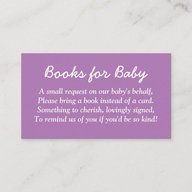 Recepción Libros para tarjeta de envoltorio Baby Soft Purple (Anverso)