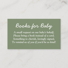 Recepción Libros para tarjeta de envoltorio verde Baby Sage