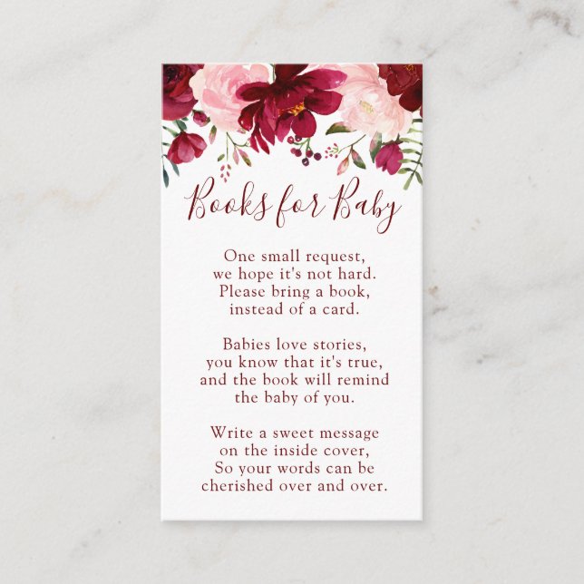 Recepción Libros rosas para la tarjeta de gabinete de Baby S (Anverso)