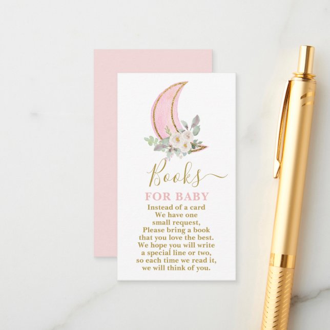 Recepción Libros sobre la luna para la tarjeta de niña bebé (Anverso/Reverso In Situ)