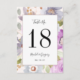 Recepción Lilac Blooms | Tarjeta de número de tabla de Perso