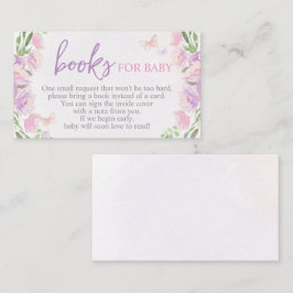 Recepción Lilac Butterfly Baby Shower trae tarjeta de libro
