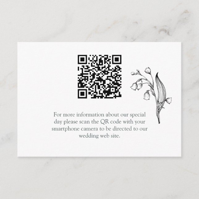 Recepción Lily of the Valley - Tarjeta blanca de gabinete (Anverso)