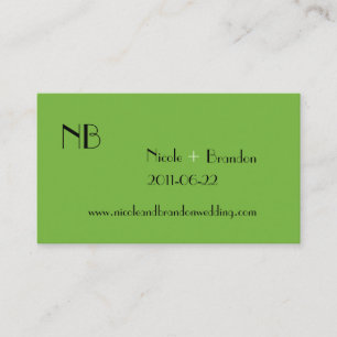 Recepción Logotipo de tarjeta web de Boda verde