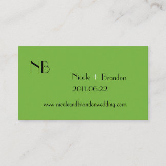 Recepción Logotipo de tarjeta web de Boda verde
