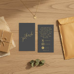 Recepción Logotipos sociales, tarjeta de inserción de orden<br><div class="desc">Un fondo gris profundo con un guión elegante de efecto oro establece un tono refinado para la apreciación del cliente, perfecto para los insertos de paquetes de pequeñas tiendas y las ideas de empaque de la tienda Etsy que se sienten personales y pulidas. El reverso organiza enlaces a medios sociales...</div>