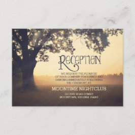 Recepción luces de cuerda románticas árbol tarjeta de recepc