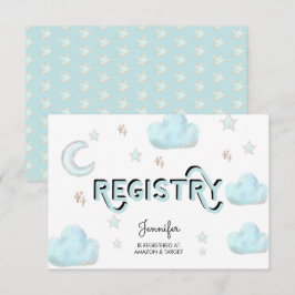 Recepción Luna y estrellas | Tarjeta de inscripción Baby Sho