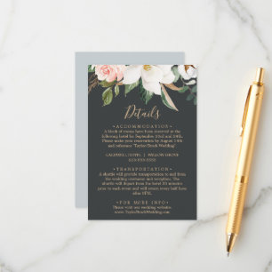 Recepción Magnolia elegante Tarjeta de inscripción de deta