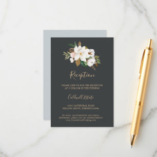 Recepción Magnolia elegante Tarjeta de inserción de recepc
