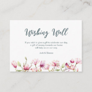 Recepción Magnolia floral elegante deseando una tarjeta de b