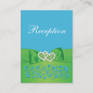 Recepción Malibu Blue, tarjeta de envoltura floral Lime Gree