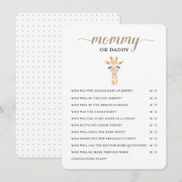 Recepción Mamá o papá - Tarjeta de cierre de juegos Baby Sho