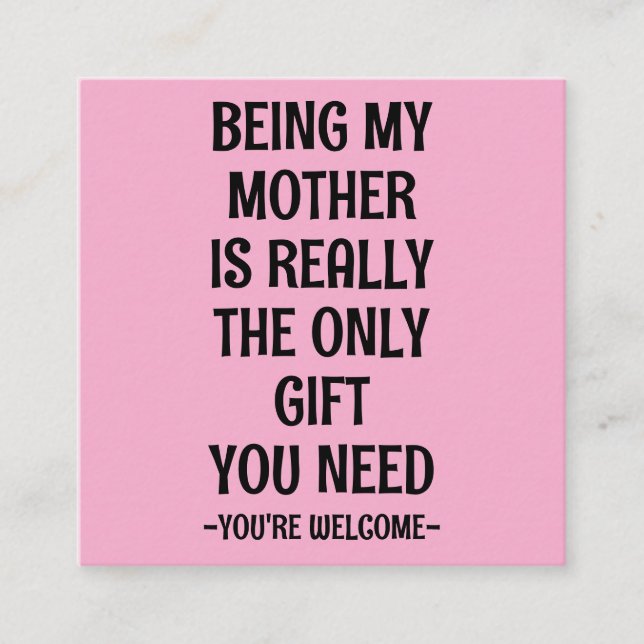 Recepción Mamá y abuela, dulce idea de regalo de la tarjeta  (Anverso)