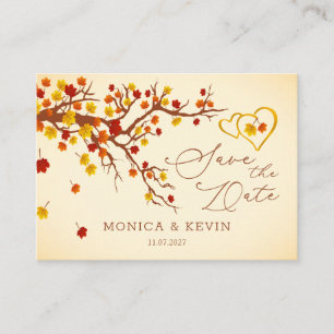 Recepción Maple Leaves Hearts Guardar la tarjeta de cierre d