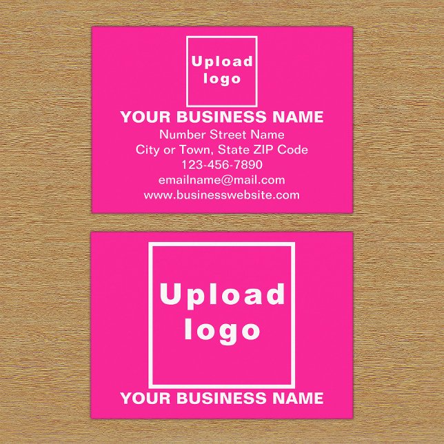 Recepción Marca comercial en tarjeta de envolvente Rectangle (Front and back sides of pink enclosure card with your business brand.)