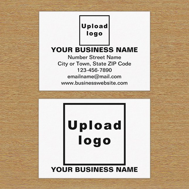 Recepción Marca comercial en tarjeta de gabinete de rectángu (Front and back sides of white enclosure card with your business brand.)
