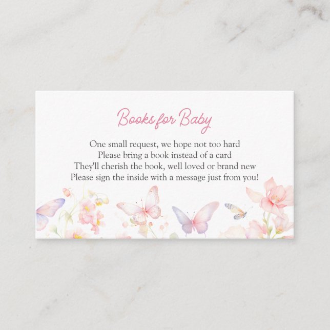 Recepción Mariposa en el camino a los libros para tarjeta de (Anverso)