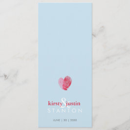 RECEPCIÓN MENÚ DE CENA lindo huella digital corazó