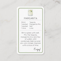Mini Kit de cócteles Tarjeta de recetas favorita M