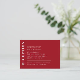 Recepción minimal de bodas modernas en rojo y blan