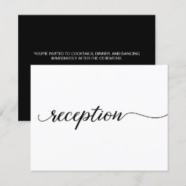 Recepción minimalista de boda blanca y negra