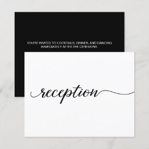 Recepción minimalista de boda blanca y negra