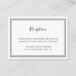 Recepción minimalista de la boda blanca y negra