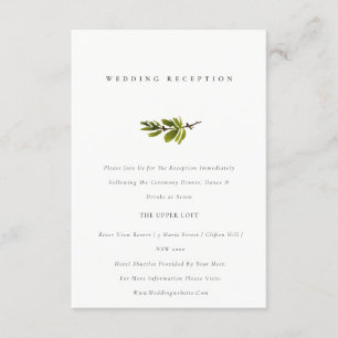Recepción minimalista elegante de ramas de pino