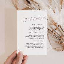 Minimalista tarjeta de detalle Rosa con corazón