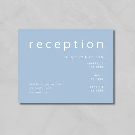 Recepción moderna de boda azul