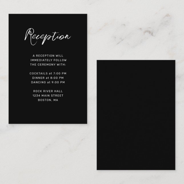Recepción moderna de boda blanca de mano blanca co (Anverso / Reverso)