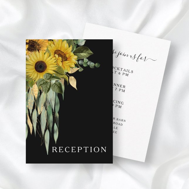 Recepción moderna de casamiento de girasol negro (Subido por el creador)