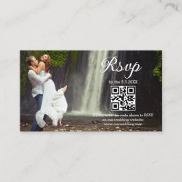 Recepción moderna tarjeta de boda con código qr de respuesta