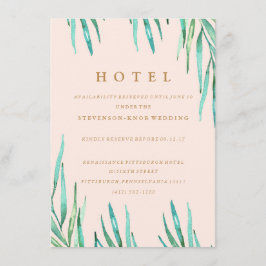 Recepción Moderna tarjeta de hotel Tropical Beach Wedding
