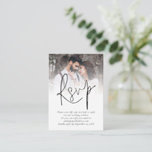 Recepción Moderno código QR Foto Boda RSVP Tarjeta de Gabine