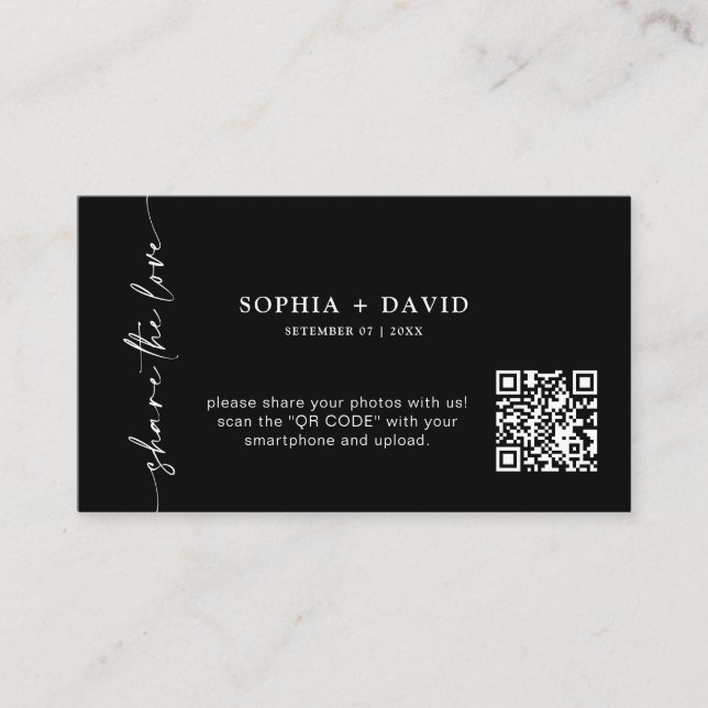 Recepción Moderno Comparte La Tarjeta De Fotos Bodas De Códi (Anverso)