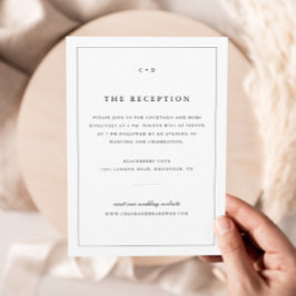 Recepción monograma simple de Boda blanco y negro